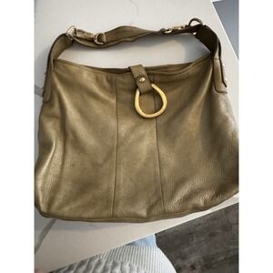 VTG‎ Franco Sarto Gold Leather Handbag With Gold Accents